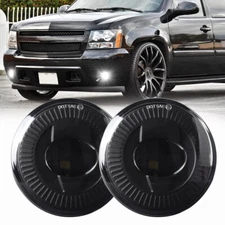 Black LED Fog Lights Bumper For 07-14 Avalanche Suburban Tahoe Yukon Acadia