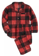Gap Kids Boys 4 Red  Black Buffalo Plaid Flannel Pajamas. Nwt