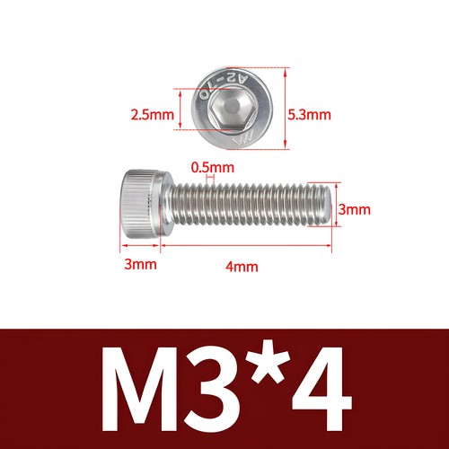 M2 - M12 SOCKET CAP SCREWS A4 STAINLESS STEEL ALLEN KEY BOLTS HEX HEAD DIN 912 - Picture 26 of 155