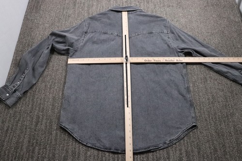 Levi's VTG Denim Pearl Snap Shirt Long-Sleeve Faded Gray Western Women's XL - Picture 7 of 12