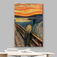 Wall26 The Scream by Edvard Munch Historic Halloween Dark Canvas Print Wall Art
