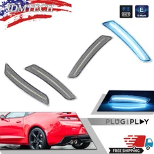 4PC LED Side Marker Lights Clear Ice Blue For 16-23 Chevy Camaro SS LT LS ZL1 RS