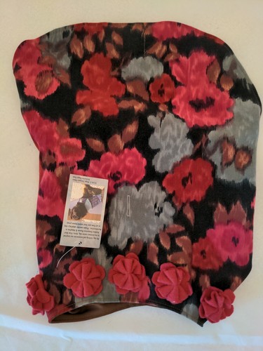 NWT Distinctive Doggie Duds Size 15" Floral Dog Coat Lightweight Red Black Gray - Picture 2 of 10