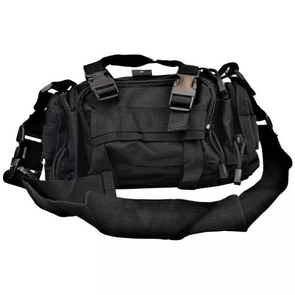 MARSUPIO B88023B MOLLE BORSA TATTICA NERA 4 SCOMPARTI CHIUDIBIL MILITARE  SOFTAIR