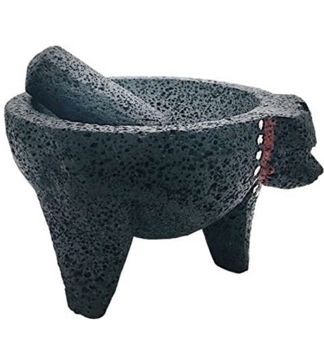 PIG painted Molcajete With Lid Mortar & Pestle Salsas & Spices Mexico New - Picture 5 of 11