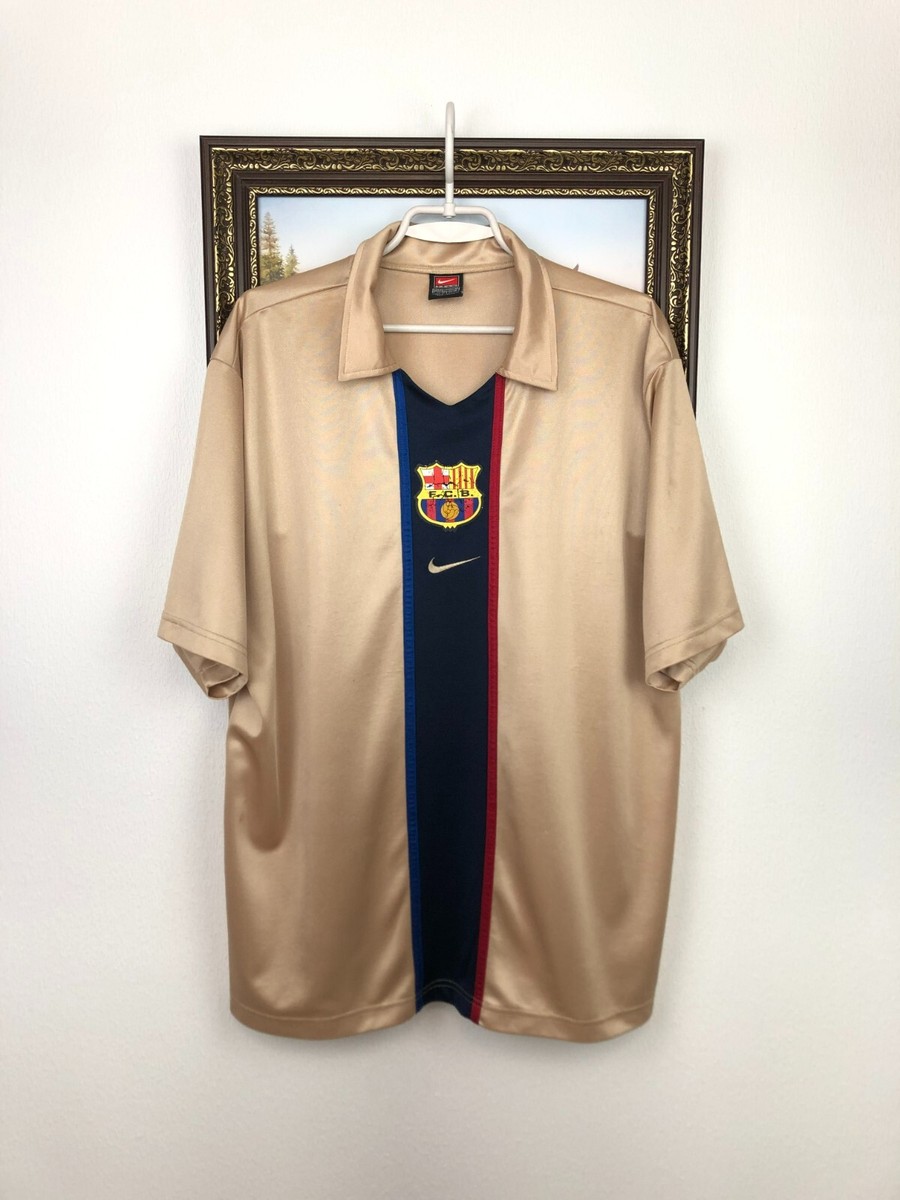 Barcelona Away football shirt 2001 Soccer Nike Jersey Mens