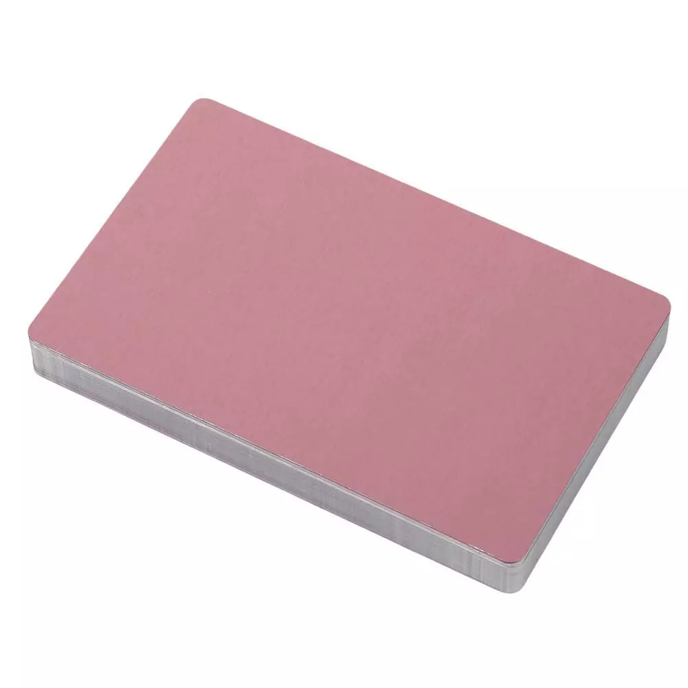 50PCS Metal Business Cards Aluminum Alloy for DIY Cards Rose Gold
