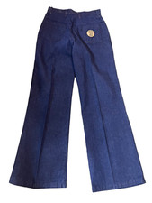NOS VTG 70s Bell Bottom Jeans 28 High Waist x 31.5 DENIM BLUE Turtle Bax Pants