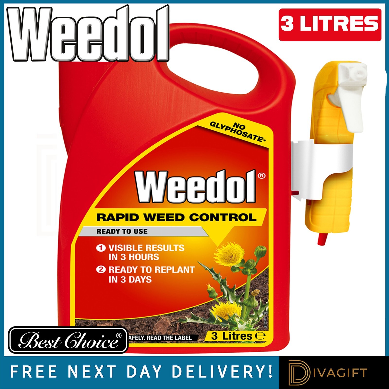 WEEDOL ROOTKILL PLUS CONTROL WEEDKILLER WEED KILLER READY TO USE FAST