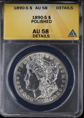 1890-S $1 Morgan Silver Dollar ANACS AU 58 Details