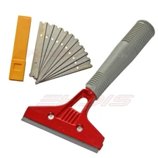 4" Floor Scraper w/ Handle, Wallpaper Removal Paint Strip Scraping Cleaning Tool