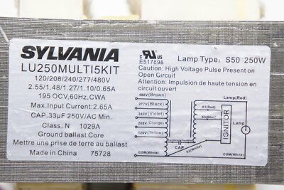 New NOS SYLVANIA 75728 LU250MULTI5KIT 250W Magnetic High Pressure
