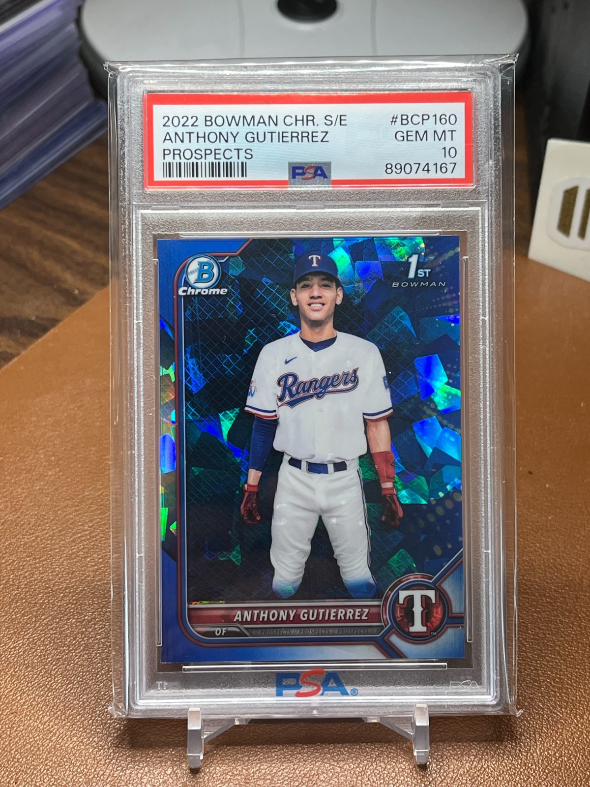 Anthony Gutierrez 2022 Bowman Chrome Sapphire #BCP160 1st Bowman RC PSA 10