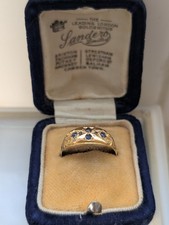 Edwardian 18ct Gold and Sapphire Ring Size P UK (7 1/2 US)