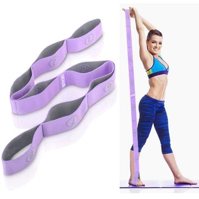 DEHUB Stretch Strap, Elastic Yoga Stretching Multi-Loop for Purple 