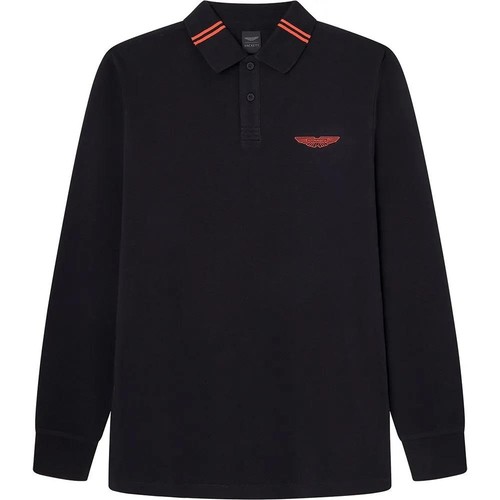 Neu Herren Hackett Aston Martin Stretch Flügel Poloshirt geprägt Langarm XL