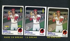 1973 TOPPS #417 SCIPIO SPINKS CARDINALS 3 DIFF ERROR VARIATIONS..One REALLY RARE