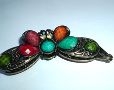 JEWELED BRASS 4" HAIR BANANA CLIP NEW W TAG