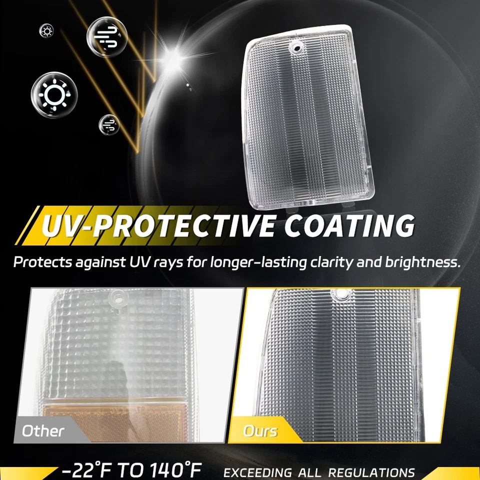 Luces de señalización laterales de esquina delantera con lente transparente de 2 piezas para Chevrolet Caprice 1987-1990 Foto 3 de 4