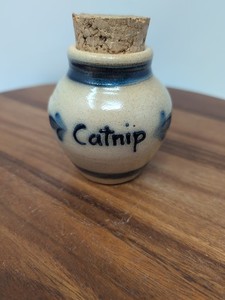 Creature Comforts Pottery Catnip Container With Cork Stopper