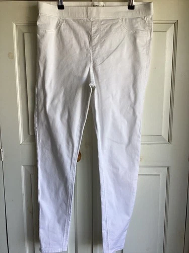 M & S jeggings skinny soft white jeans size 16 regular length vgc