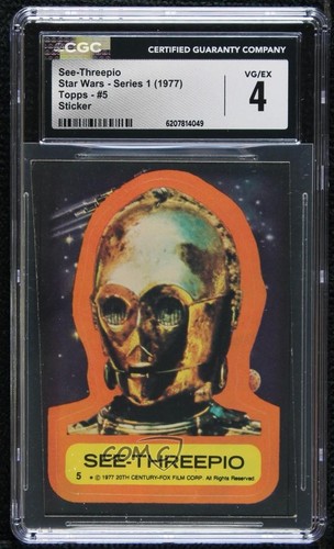 1977 Topps Star Wars Stickers #5 See-Threepio — CGC 4