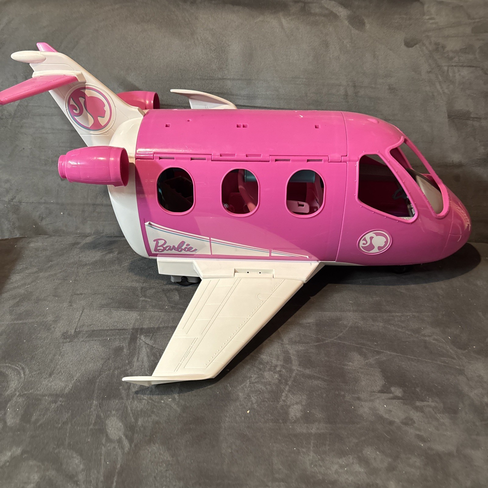 Barbie Dream Plane Pink & White Jet Airplane Playset with Seats