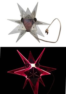 Vintage Christmas Crystalite Atomic Starburst Tree Topper Lucite Star Works MCM
