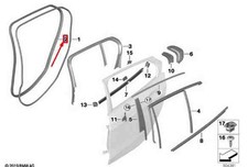 BMW F40 T�rdichtung hinten links Gummi 51729880689 NEU ORIGINAL