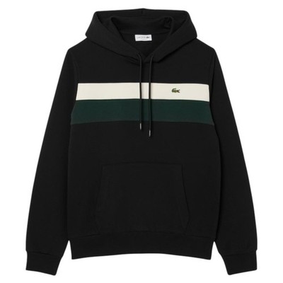 Lacoste Colour Block Fleece Hoodie schwarz NUR GRÖSSE MEDIUM