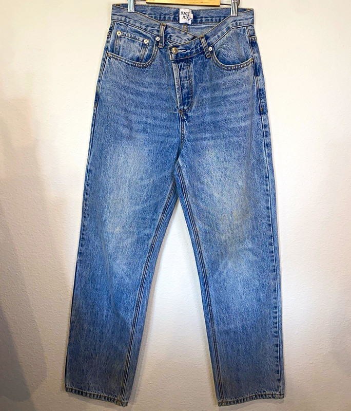 Princess Polly Women’s Blue Medium Wash High Rise Straight Jeans 100% Cotton