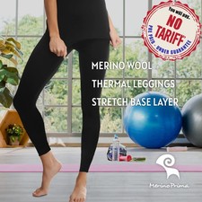 Merino Wool Leggings for Women - Thermal Winter Underwear - High Waisted Pants