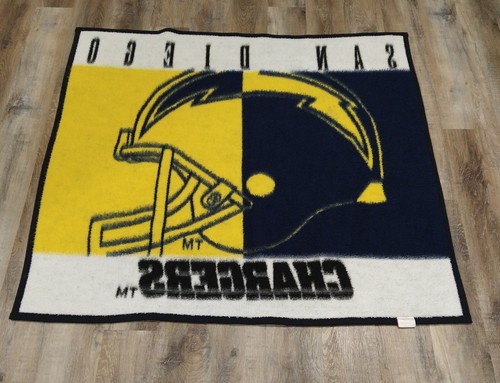 VINTAGE BIEDERLACK NFL Original SAN DIEGO/ LOS ANGELES CHARGERS Fleece Throw ⚡ - Picture 4 of 6
