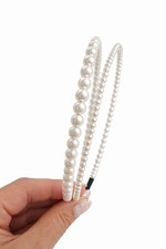 Double Pearl Headband Classic Elegant Hair Accessory for Women Bridal