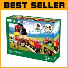 World Farm Railway Set - 20-Piece Wood Train  Accessories