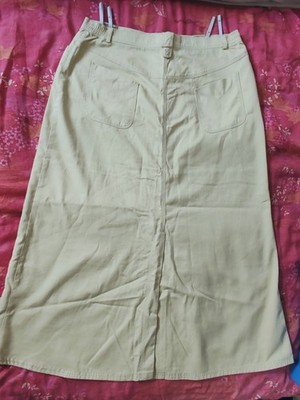 Langer Jeansrock champagnergelb Größe 46