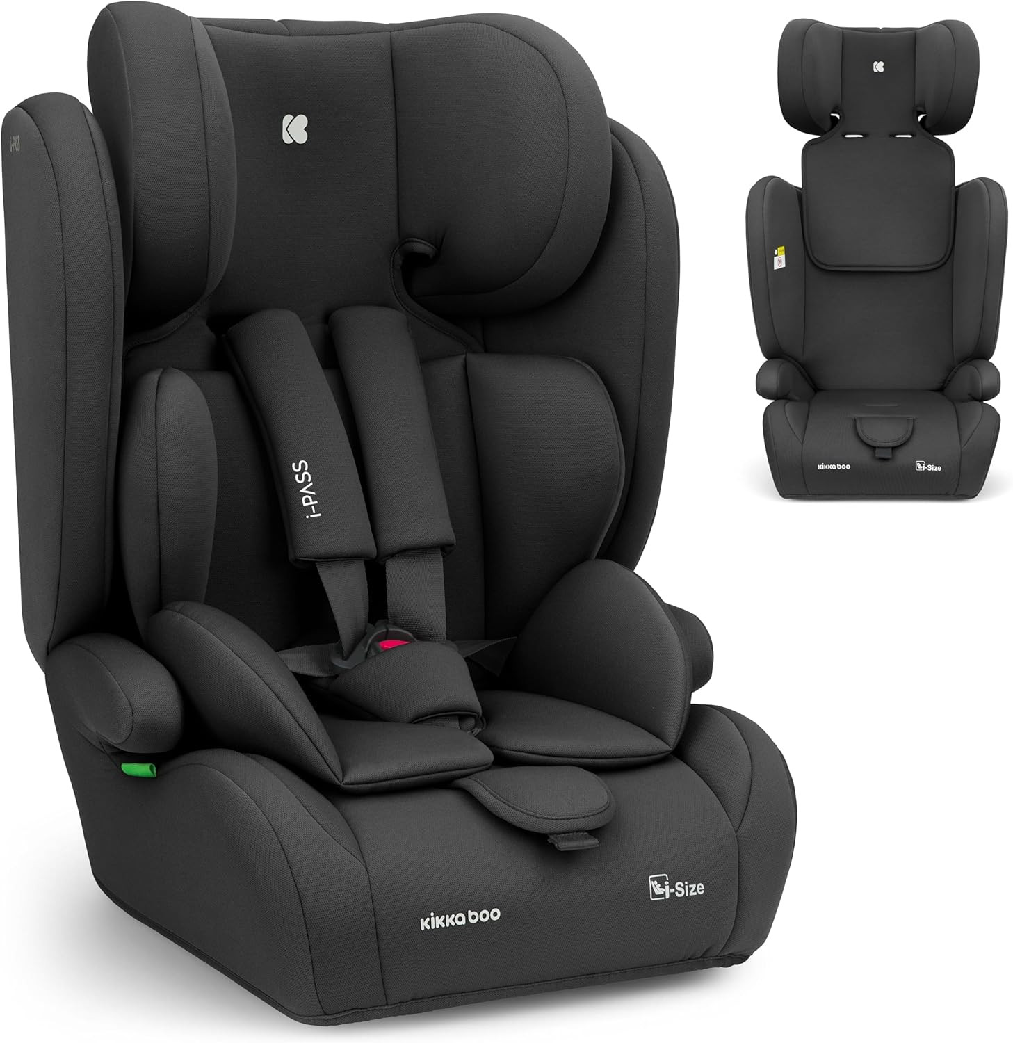 Kikkaboo I-Pass Seggiolino Auto 9-36 Kg Senza ISOFIX, Gruppo 1 2 3 per Bambini D