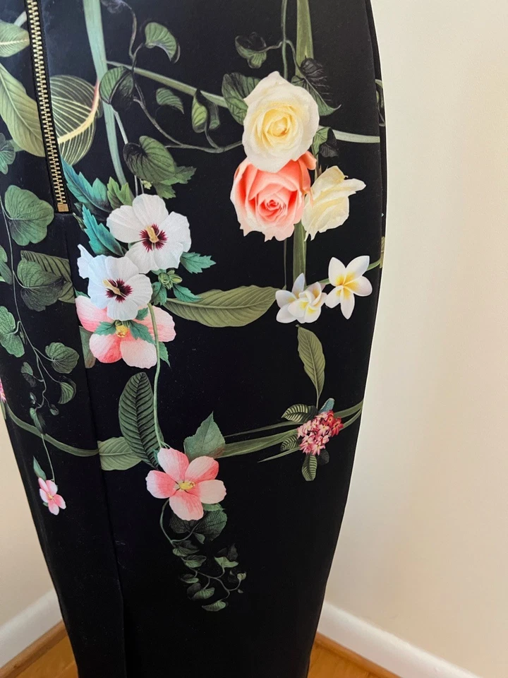 Ted Baker US 10 (Ted Baker size 4) Garden Trellis Print Pencil Sheath Dress - Image 3 of 4