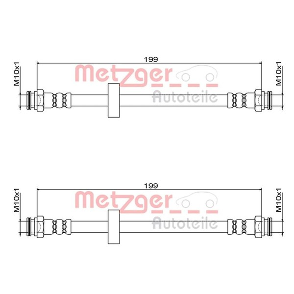2X Metzger BremsschlÄUche Hinten Innen Beidseitig Passend FÜR Fiat Doblo Opel-image