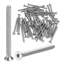 50pcs Flat Head Machine Screws Hex M2.5x0.45 Stainless Steel 30mm Length