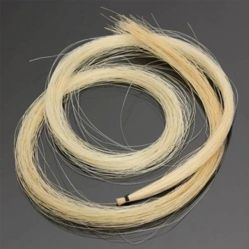 1pc 79cm Natural White Horse Hair Erhu Bow Hairs Musical Instrument Parts - Image 2 of 4