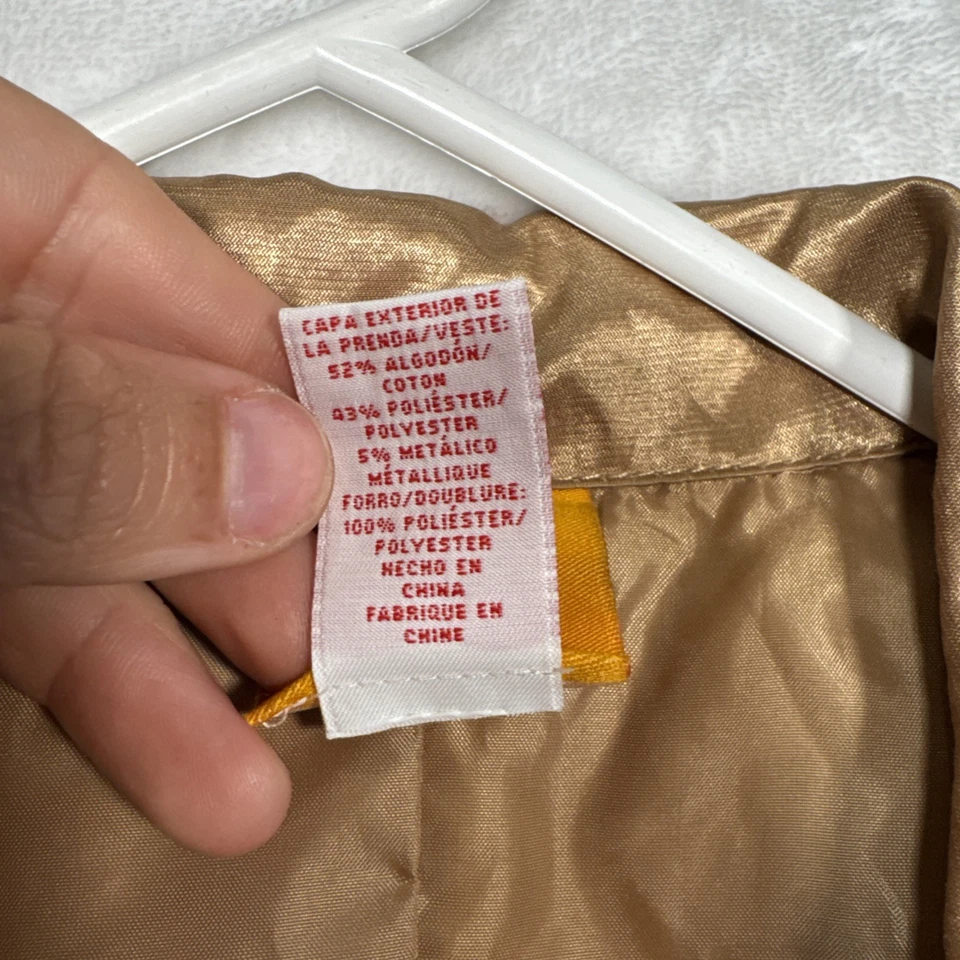 Дамы Ruby Rd миниатюрный золотой атласный металлический куртка Sz 10P - Изображение 3 из 4