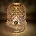 Fenton Fairy Lamp Pink Iridescent Carnival Hobnail Glass 95 Top & Bottom