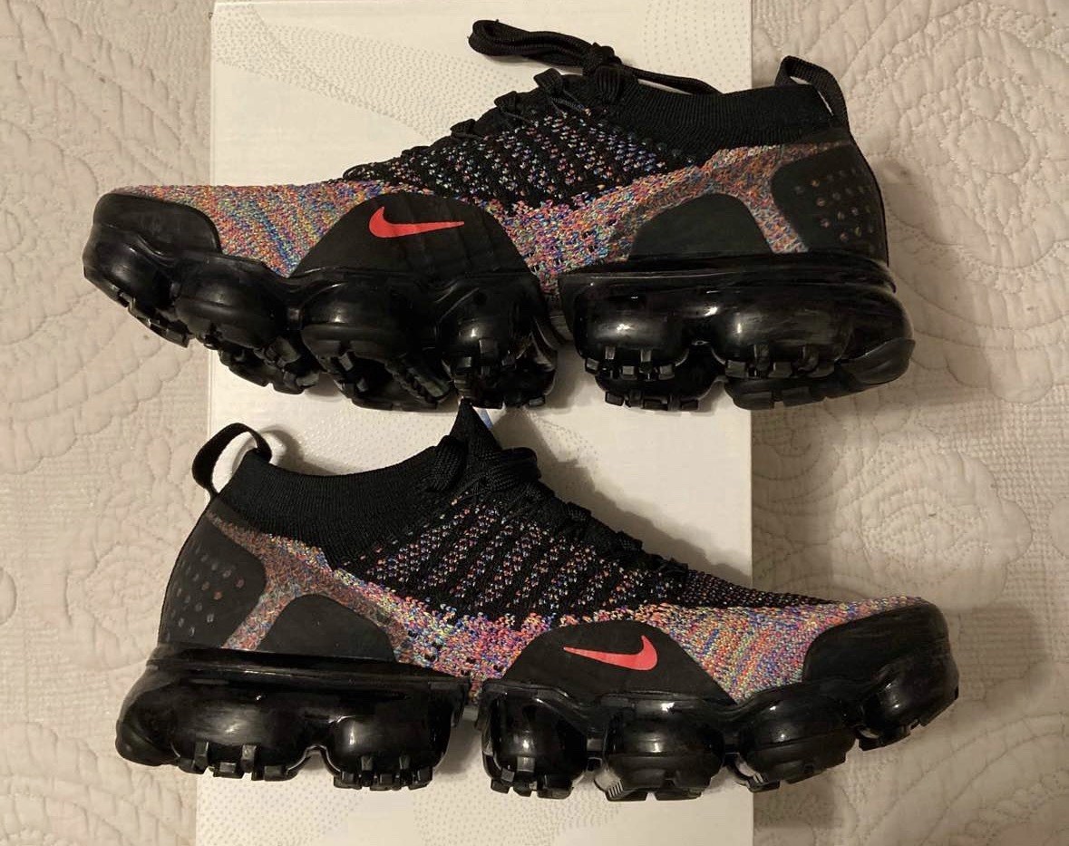 2018 Nike Air VaporMax Flyknit 2 Black Multicolor Women's Sneaker