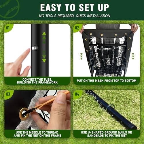 Pitching Net with Strike Zone and 9 Targets for Training Practice