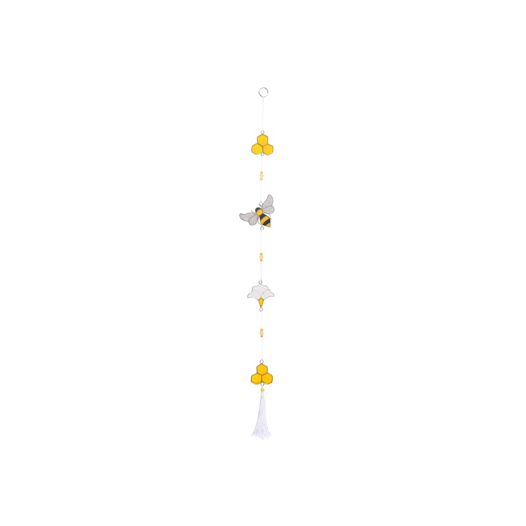 Bee Honeycomb Suncatcher Hanging String Ornament Window Garden Decor Tassel 80cm