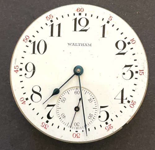 Antique 1919 Waltham Vanguard 1908 Pocket Watch Movement Running Ticks 16s 23j