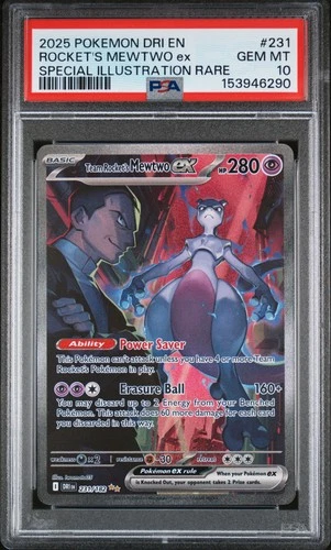 New Listing2025 POKEMON DRI EN-DESTINED RIVALS #231 TEAM ROCKET'S MEWTWO EX PSA 10