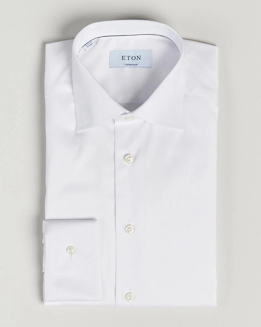 ETON White Contemporary Fit Dress Shirt 100% Cotton Spread Collar Wrinkle Free