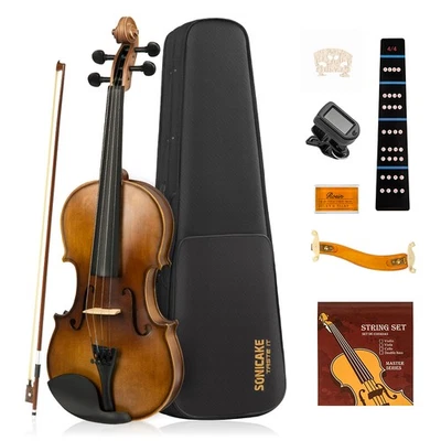Sonicake 4/4 Full Size Matte Acoustic Violin Set Student Fiddle School Violin AU - image 1 of 4